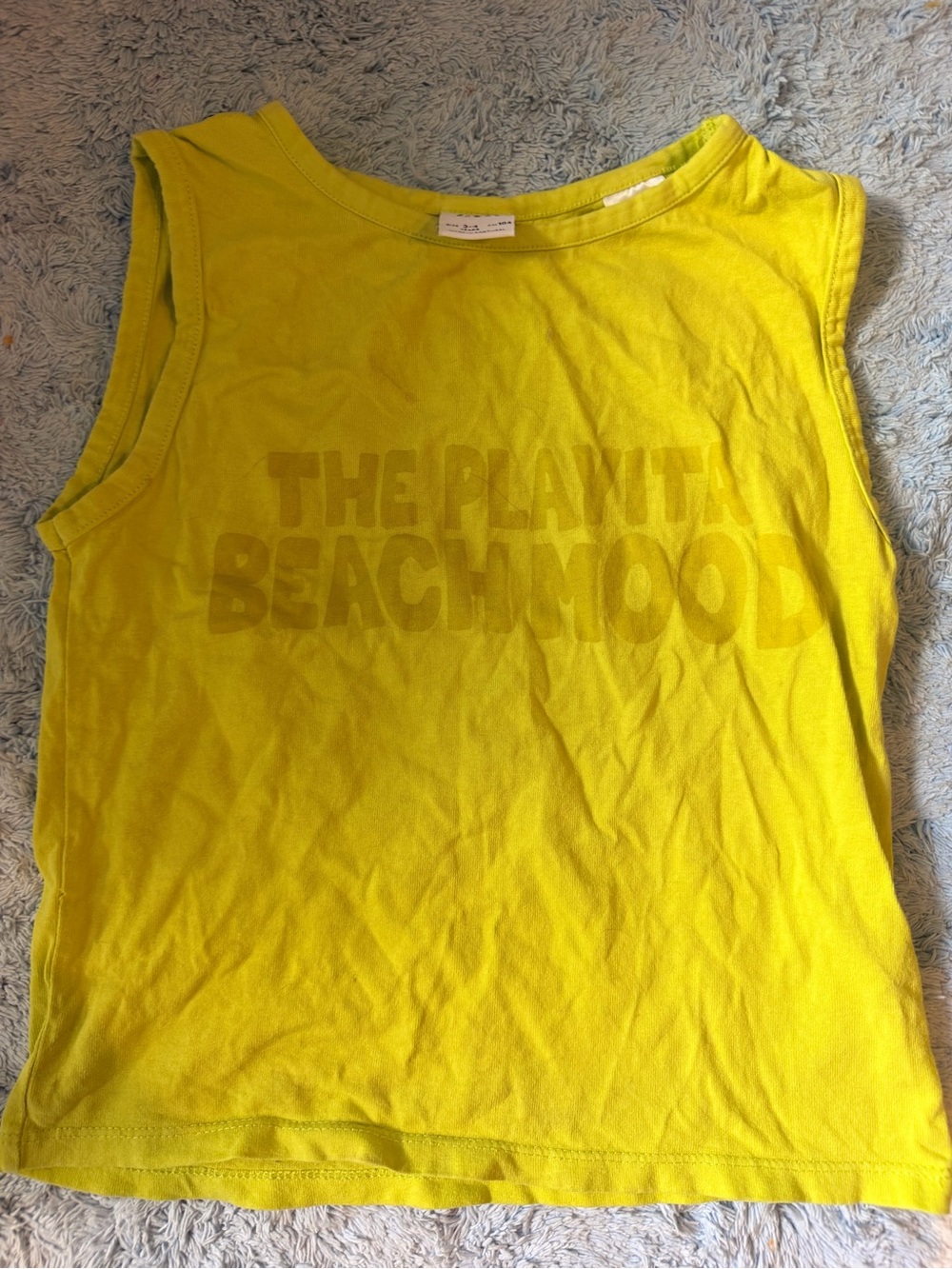 Zara 3-4 years boy Yellow Graphic Tank Top "The Playa Beach Mood"